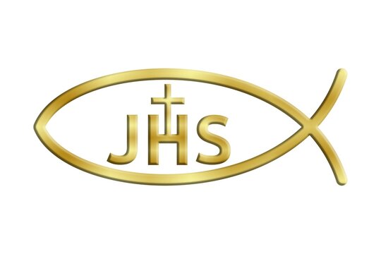 JHS con cruz en pez