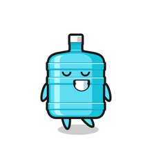 gallon water bottle cartoon illustration with a shy expression
