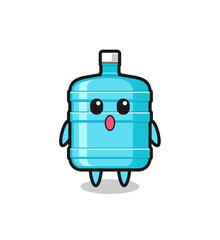the amazed expression of the gallon water bottle cartoon