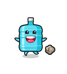 the happy gallon water bottle cartoon with running pose