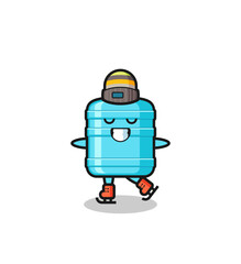 Fototapeta premium gallon water bottle cartoon as an ice skating player doing perform