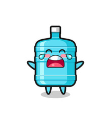 the illustration of crying gallon water bottle cute baby