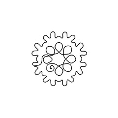 Snowflake Continuous Illustration, One Line Snow flake
