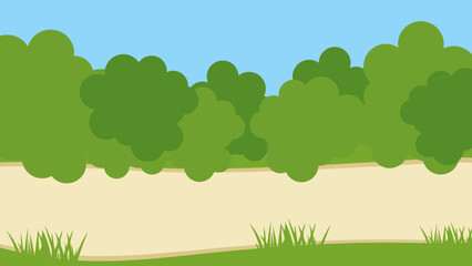 Obraz premium dirt road along the forest belt