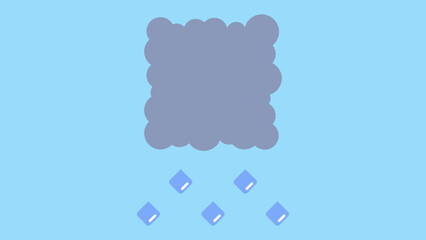 square cloud and square raindrops