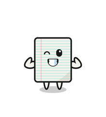 the muscular paper character is posing showing his muscles