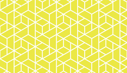 The geometric pattern with lines. Seamless vector background. White and yellow texture. Graphic modern pattern. Simple lattice graphic design
