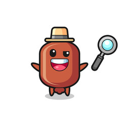 illustration of the sausage mascot as a detective who manages to solve a case
