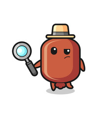 sausage detective character is analyzing a case