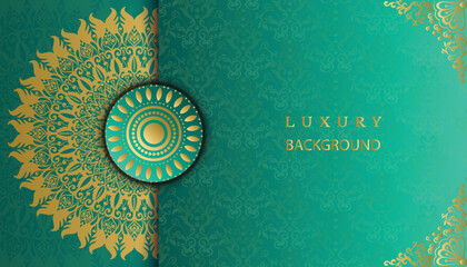 Decorative gorgeous beautiful mandala style greeting card. Arabesque style decorative mandala background. Design for invitation, wedding card, Diwali, decoration. India, Indian, Arabic, Damask, 