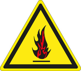 Panneau: Danger de matériaux inflammables 