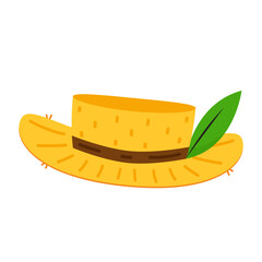 Farmer hat on white background. Peasant hat vector.