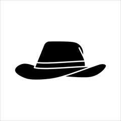cowboy hat icon, retro western fashion cowboy hat, vector illustration on white background.