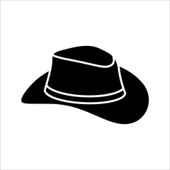 cowboy hat icon, retro western fashion cowboy hat, vector illustration on white background.