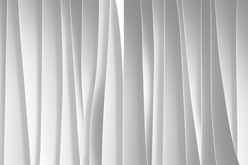 Abstract white wave background. Minimal white graphic wallpaper. 2D Illustration.