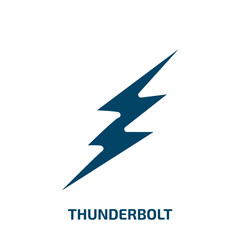 thunderbolt icon from weather collection. Filled thunderbolt, light, flash glyph icons isolated on white background. Black vector thunderbolt sign, symbol for web design and mobile apps