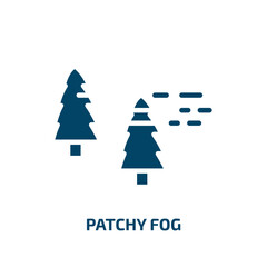 patchy fog icon from weather collection. Filled patchy fog, scenic, scene glyph icons isolated on white background. Black vector patchy fog sign, symbol for web design and mobile apps