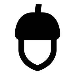 Silueta aislada de semilla de bellota o nuez