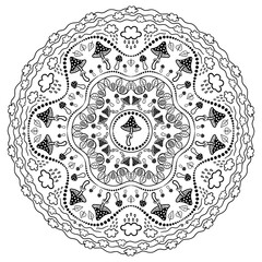 Round Mandala Amanita