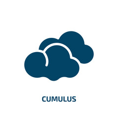 cumulus icon from weather collection. Filled cumulus, cloud, sky glyph icons isolated on white background. Black vector cumulus sign, symbol for web design and mobile apps