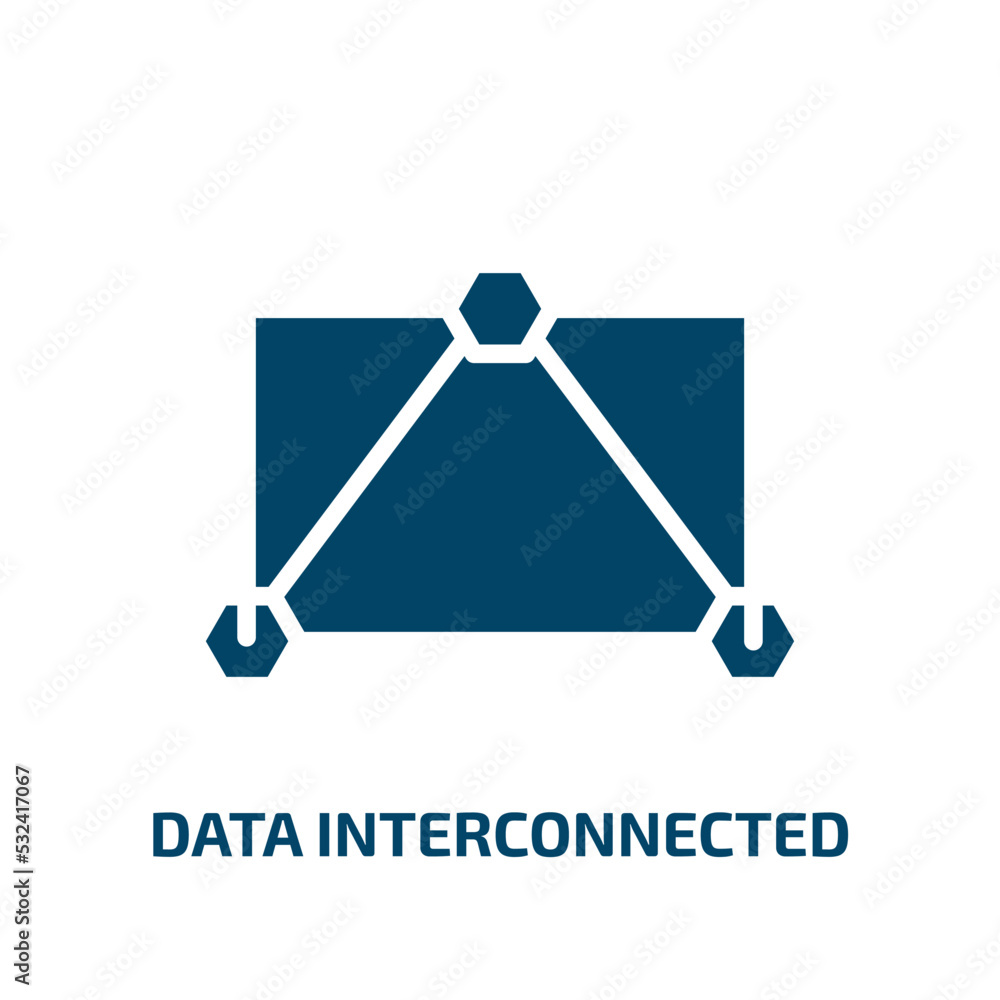 Poster data interconnected icon from user interface collection. filled data interconnected, data, communica