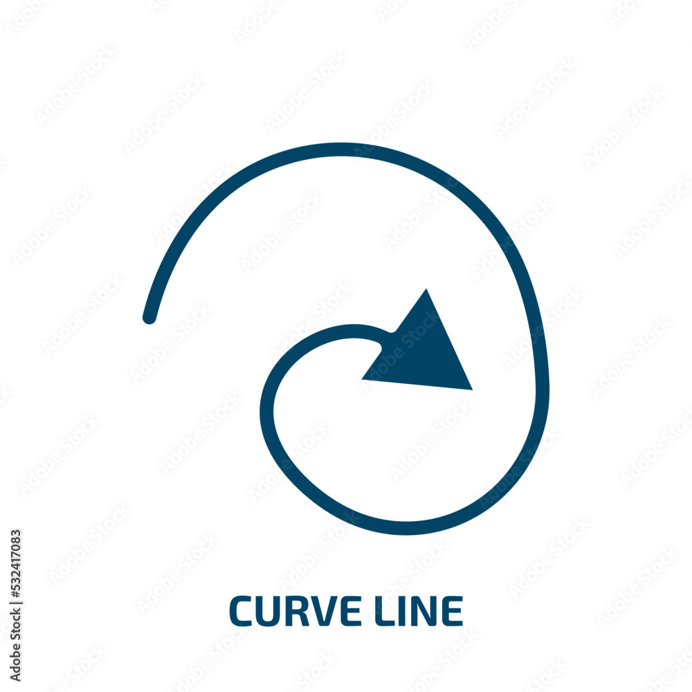 Poster curve line icon from user interface collection. filled curve line, curve, simple glyph icons isolate