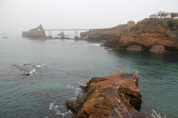 atlantic coast in biarritz at pays basque (france) 