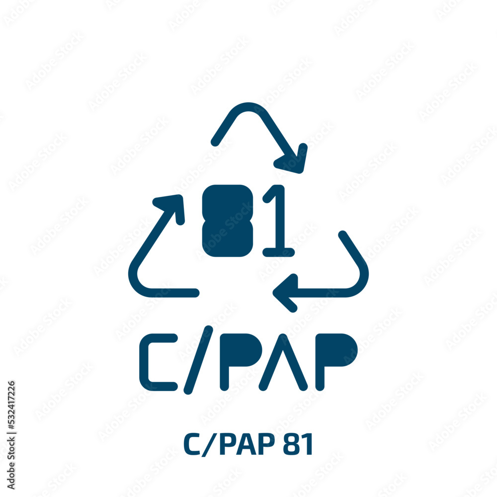 Poster c/pap 81 icon from user interface collection. filled c/pap 81, 81, reuse glyph icons isolated on whi