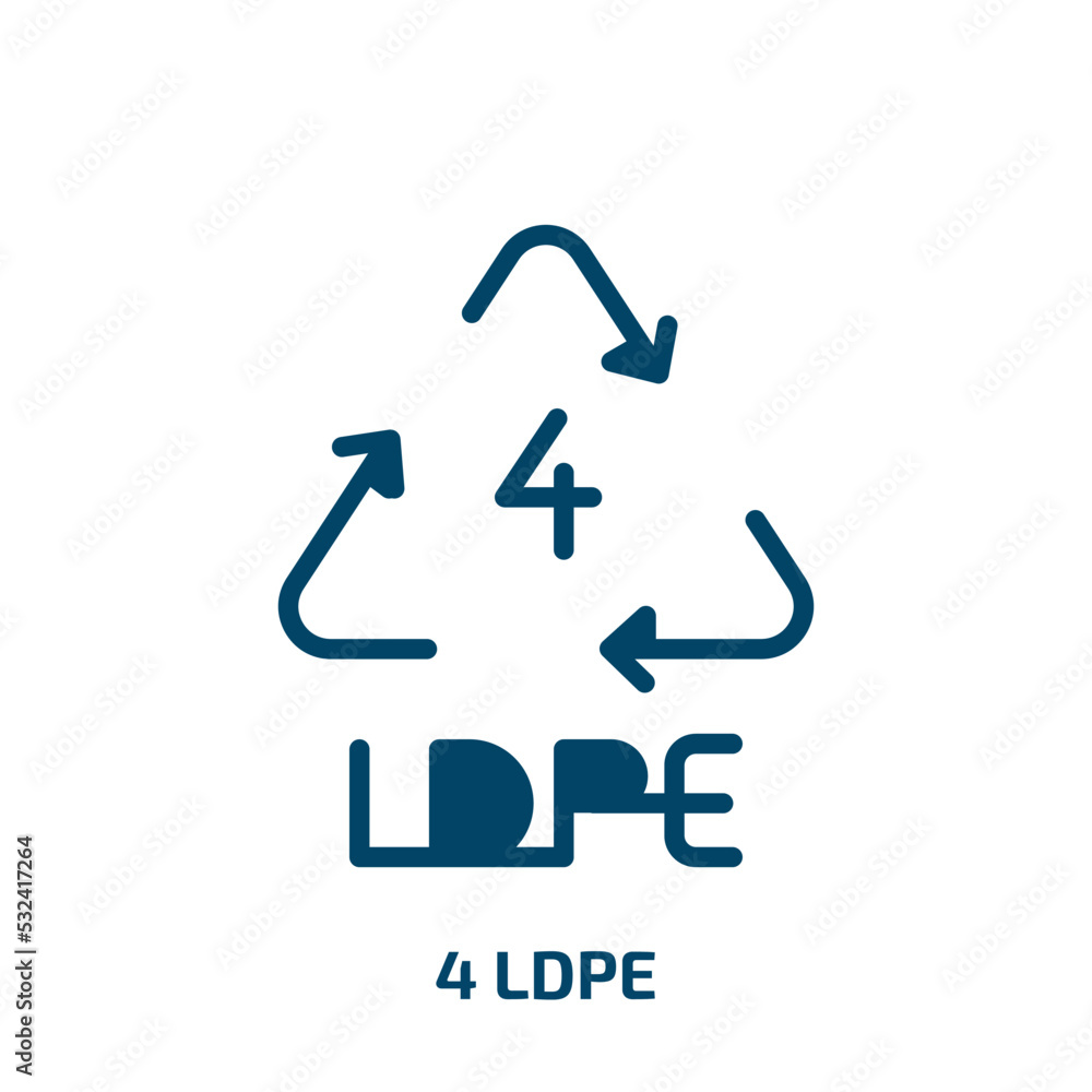 Poster 4 ldpe icon from user interface collection. filled 4 ldpe, ldpe, recycling glyph icons isolated on w