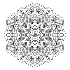 Round Mandala Leaves
