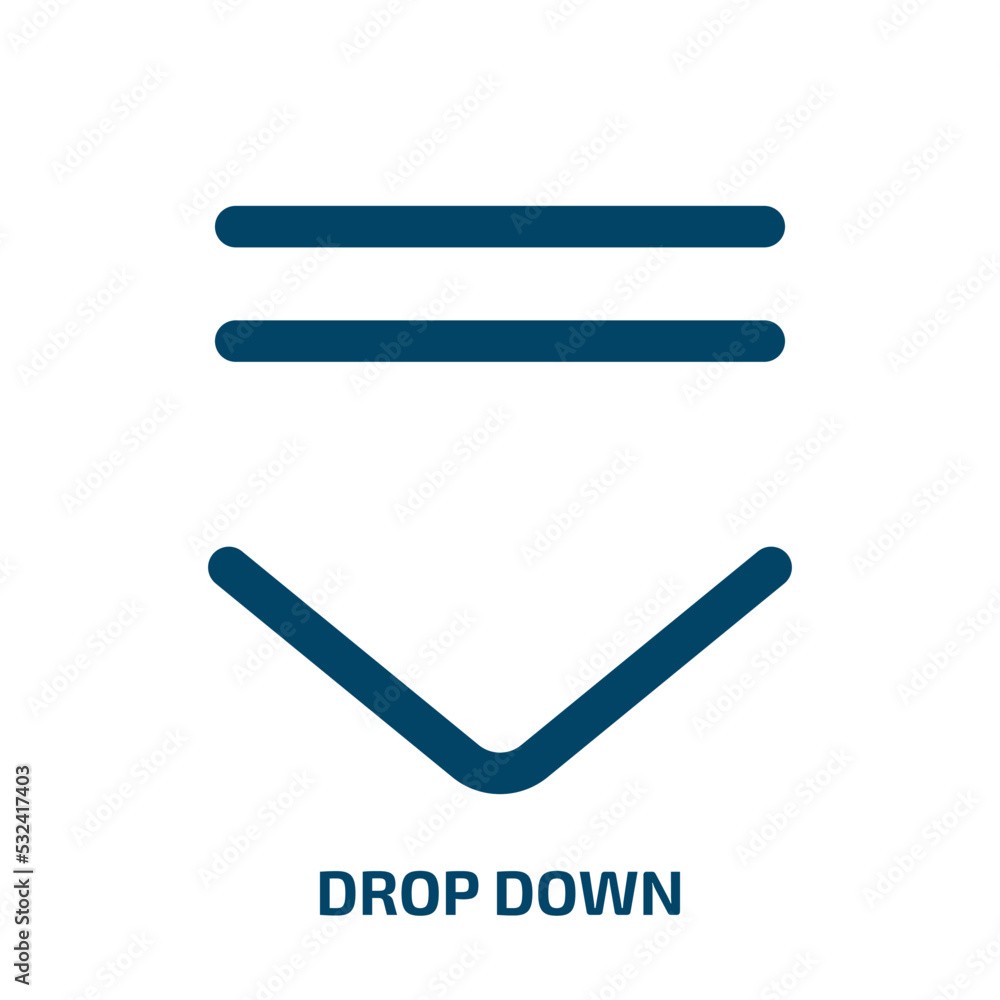 Poster drop down icon from user interface collection. filled drop down, drop, down glyph icons isolated on 