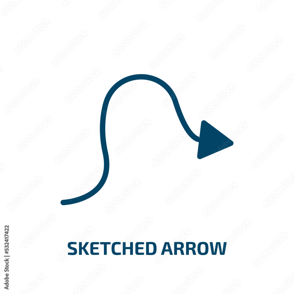 Poster sketched arrow icon from user interface collection. filled sketched arrow, arrow, sketch glyph icons