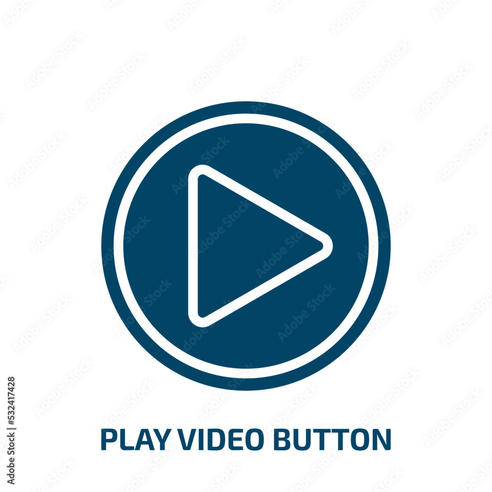 Poster play video button icon from user interface collection. filled play video button, play, internet glyp