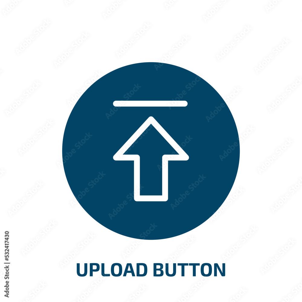 Poster upload button icon from user interface collection. filled upload button, upload, button glyph icons 