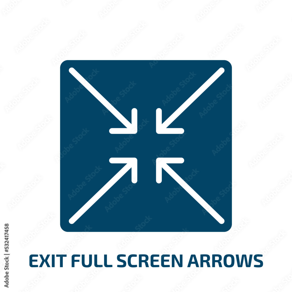 Poster exit full screen arrows icon from user interface collection. filled exit full screen arrows, movie, 