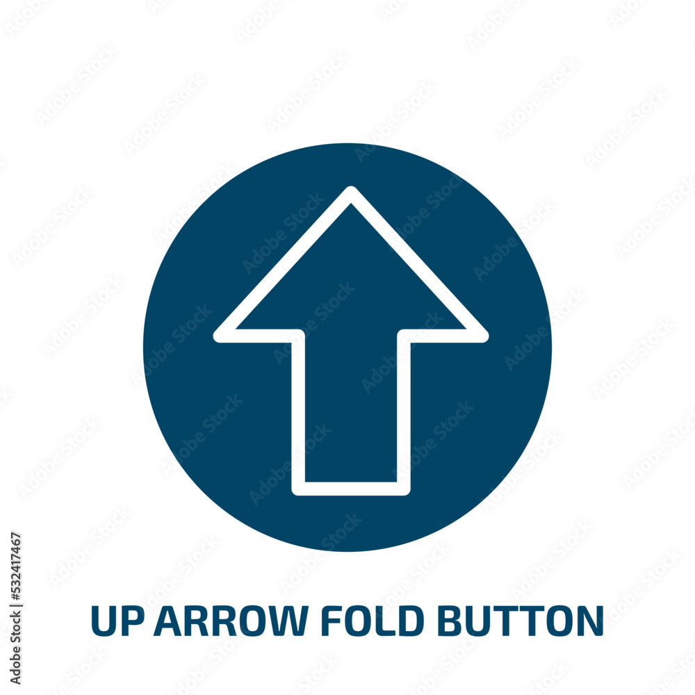 Poster up arrow fold button icon from user interface collection. filled up arrow fold button, arrow, button