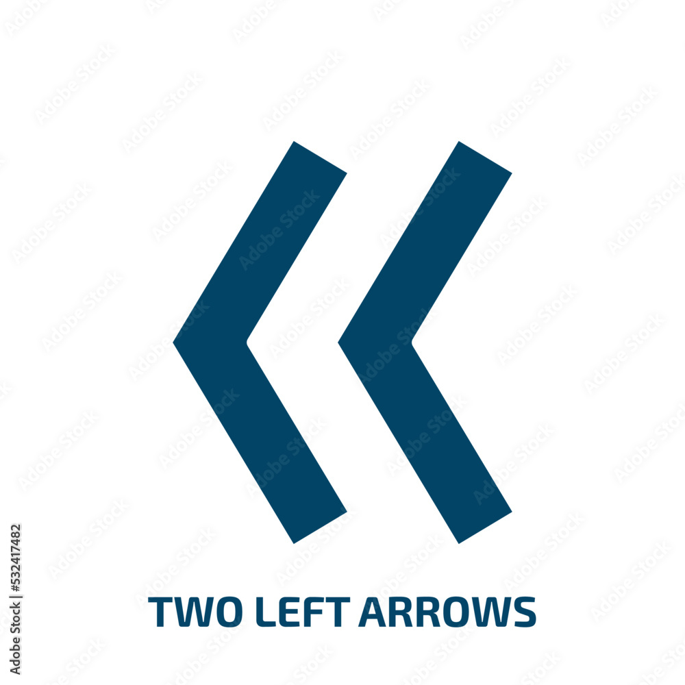Poster two left arrows icon from user interface collection. filled two left arrows, arrow, two glyph icons 