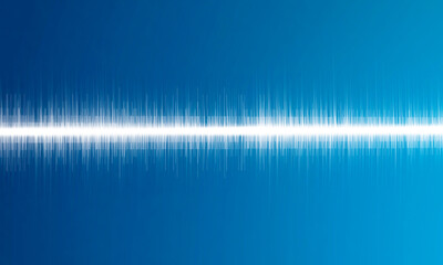 Panorama white background of digital sound wave on blue bright background, technology and earthquake wave chart concept, design for music studio and science, vector illustration, sound therapy, audiol