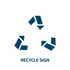 recycle sign icon from user interface collection. Filled recycle sign, eco, ecology glyph icons isolated on white background. Black vector recycle sign sign, symbol for web design and mobile apps