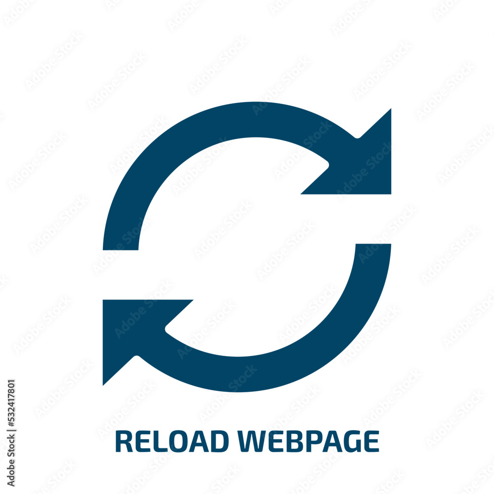 Poster reload webpage icon from user interface collection. filled reload webpage, arrow, navigation glyph i