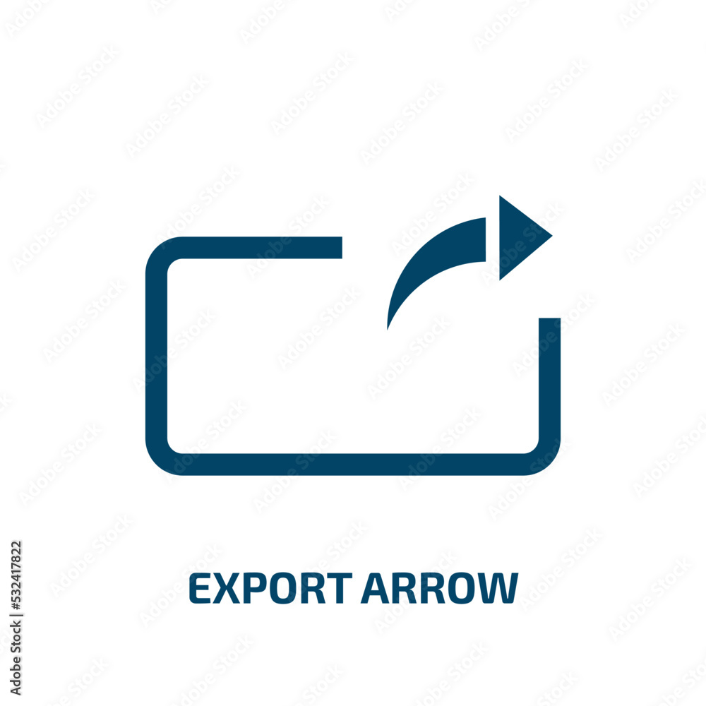 Poster export arrow icon from user interface collection. filled export arrow, arrow, export glyph icons iso