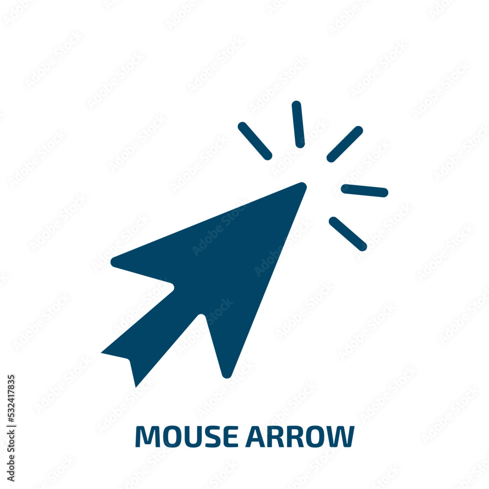 Poster mouse arrow icon from user interface collection. filled mouse arrow, arrow, mouse glyph icons isolat