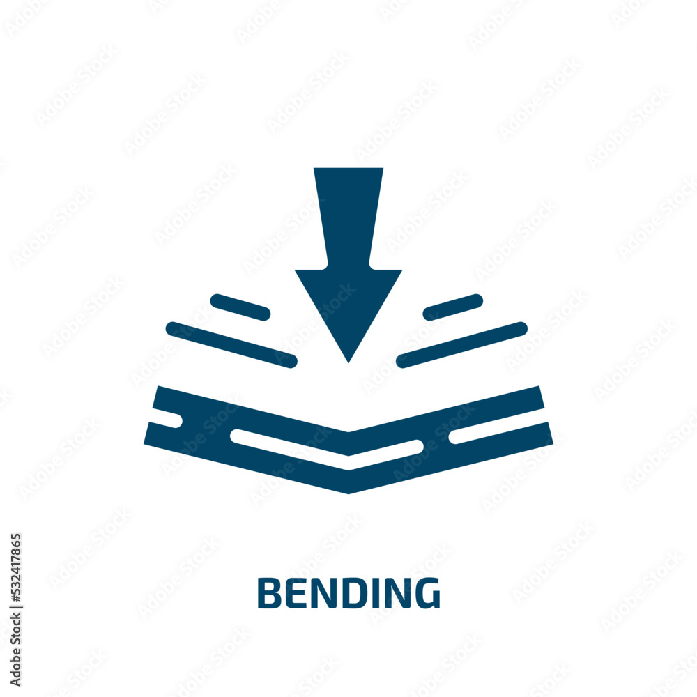 Poster bending icon from user interface collection. filled bending, bend, curve glyph icons isolated on whi