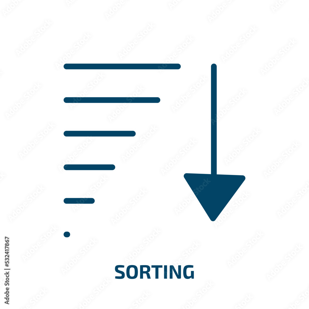 Poster sorting icon from user interface collection. filled sorting, garbage, trash glyph icons isolated on 