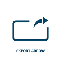 export arrow icon from user interface collection. Filled export arrow, arrow, export glyph icons isolated on white background. Black vector export arrow sign, symbol for web design and mobile apps