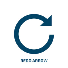 redo arrow icon from user interface collection. Filled redo arrow, arrow, cursor glyph icons isolated on white background. Black vector redo arrow sign, symbol for web design and mobile apps