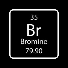 Bromine symbol. Chemical element of the periodic table. Vector illustration.