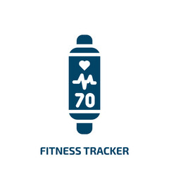 fitness tracker icon from gym and fitness collection. Filled fitness tracker, sport, gadget glyph icons isolated on white background. Black vector fitness tracker sign, symbol for web design and