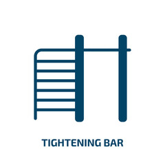 tightening bar icon from gym and fitness collection. Filled tightening bar, bar, tightening glyph icons isolated on white background. Black vector tightening bar sign, symbol for web design and mobile