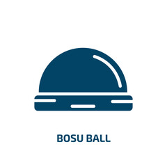 Fototapeta premium bosu ball icon from gym and fitness collection. Filled bosu ball, bosu, ball glyph icons isolated on white background. Black vector bosu ball sign, symbol for web design and mobile apps